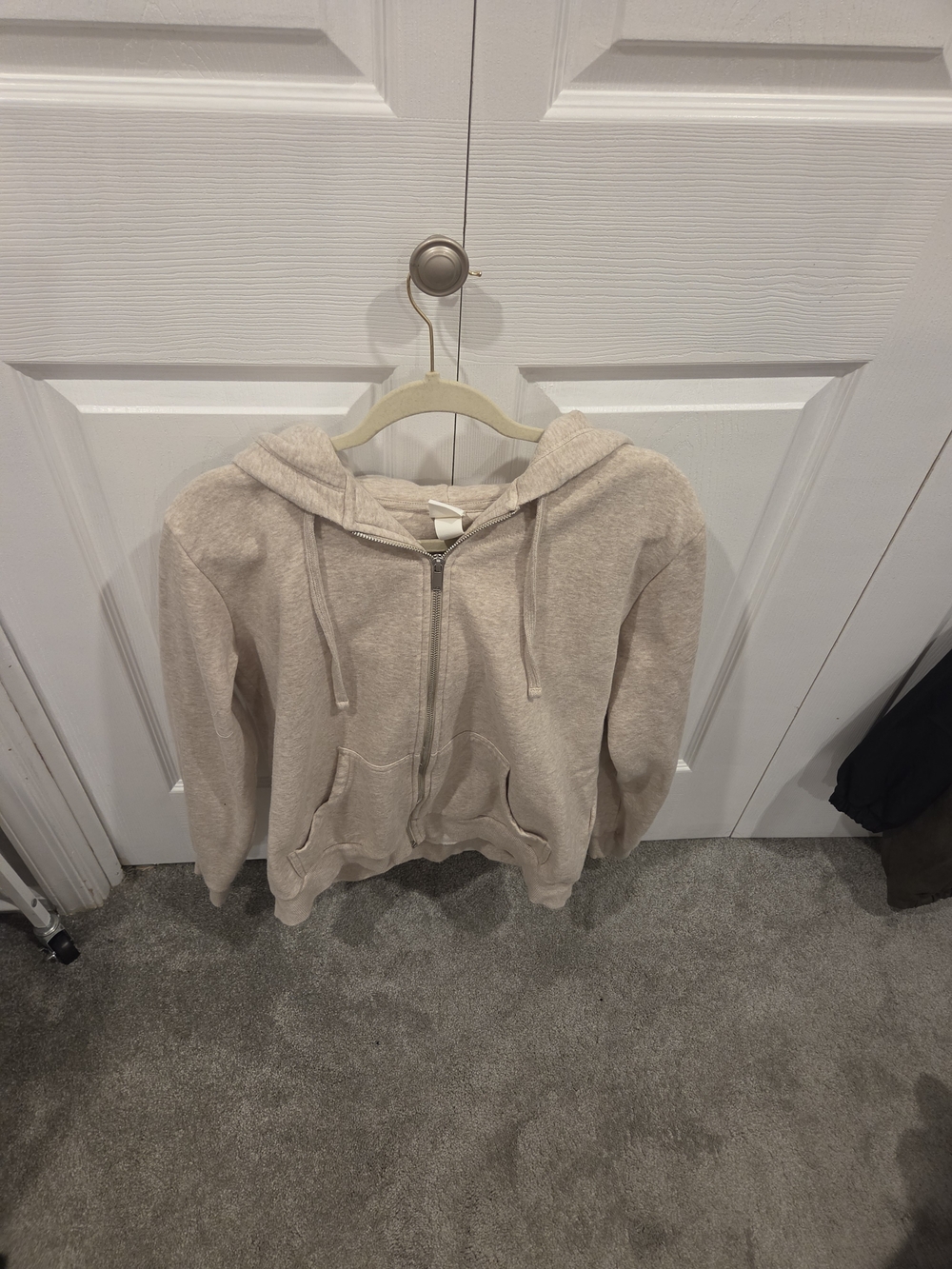 H&M Beige Zip-Up Hoodie